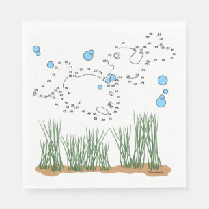 Serviette En Papier Étang De Poisson Connecter Les Points