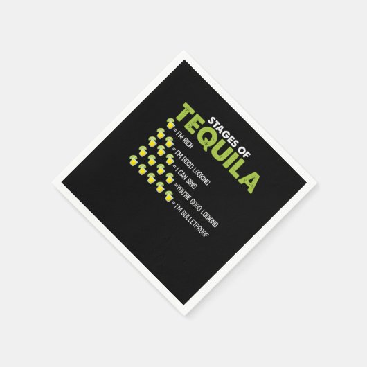 Serviette En Papier Étapes De Tequila Funny Tequila Drinker Cadeau (Coin)
