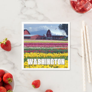 Serviette En Papier État de Washington Champ de tulipes