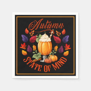 Serviette En Papier État D'Esprit Noir Automne