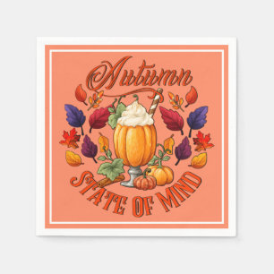 Serviette En Papier État D'Esprit Orange D'Automne