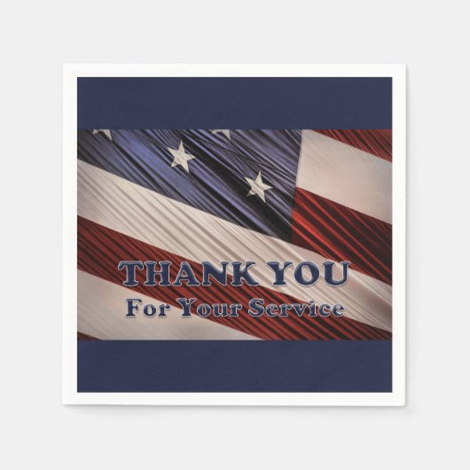 Serviette En Papier États-Unis Anciens combattants patriotique drapeau (Devant)