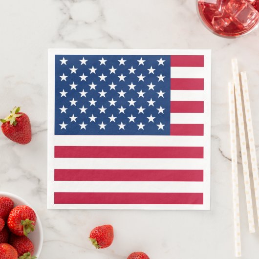 Serviette En Papier États-Unis Drapeau américain étoiles et rayures (En situation)