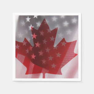 Serviette En Papier États-Unis et Canada drapeaux papier serviette