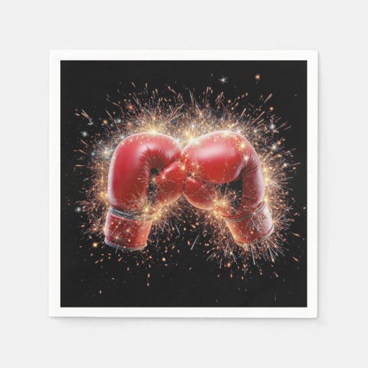 Serviette En Papier États-Unis Gants De Boxe Rouge En Feu D'Oeuvre (Devant)