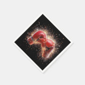 Serviette En Papier États-Unis Gants De Boxe Rouge En Feu D'Oeuvre (Coin)
