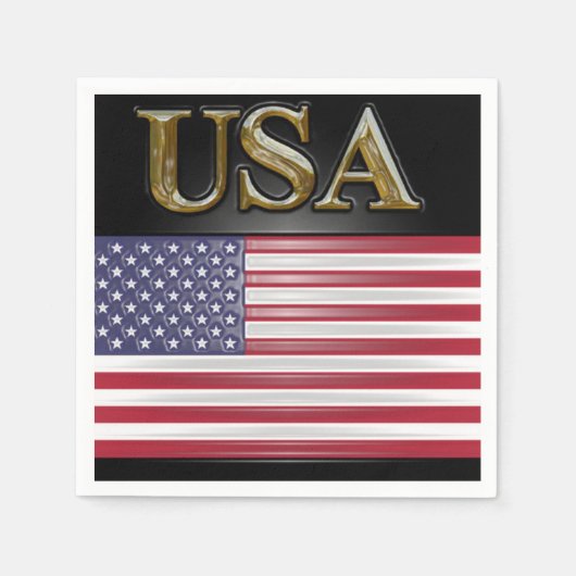 SERVIETTE EN PAPIER ÉTATS-UNIS OR (Devant)