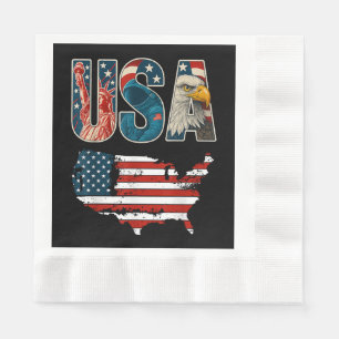 Serviette En Papier Etats-Unis Patriotique 4 juillet Amérique Drapeau