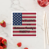 Serviette En Papier États-Unis Patriotique américain Drapeau lin Calli (En situation)