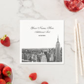 Serviette En Papier Etch Look NYC Skyline Silhouette, ESB (En situation)