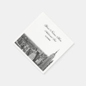 Serviette En Papier Etch Look NYC Skyline Silhouette, ESB (Coin)