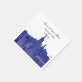 Serviette En Papier Etch Look NYC Skyline Silhouette, ESB (Coin)