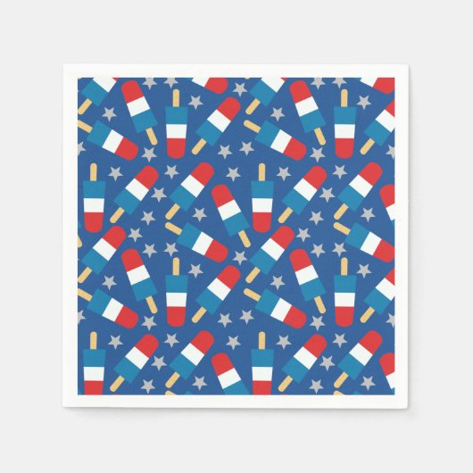 Serviette En Papier Été 4 juillet Patriotique Popsicles (Devant)