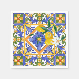 Serviette En Papier été, agrumes, sicilienne, style méditerranéen, cit