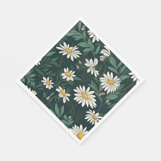 Serviette En Papier Été blanc pâté de marguerite (Coin)