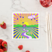 Serviette En Papier Été d'amour Psychédélique Soixante-dix Sunburst (En situation)