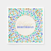 Serviette En Papier Été Fleur d'or bleu éclate (Devant)