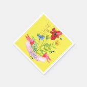 Serviette En Papier Été fleuri Jaune Été Monogramme moderne (Coin)