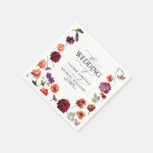 Serviette En Papier Été Fleurs de Jardin Chute Brûlé Orange Mariage (Coin)