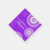Serviette En Papier Été Fleurs violettes Joyeux Anniversaire Nom Napki (Coin)