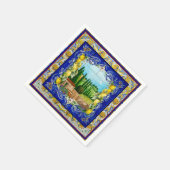 Serviette En Papier été italien Majolica carreaux bleu citrus (Coin)