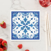 Serviette En Papier Été Méditerranée mosaïque de fleurs (En situation)