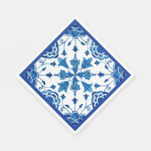 Serviette En Papier Été Méditerranée mosaïque de fleurs (Coin)