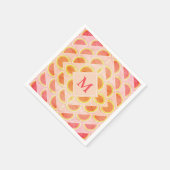 Serviette En Papier Été moderne WATERMELON Pink MONOGRAS Papier (Coin)