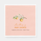 Serviette En Papier Été Orange Citrus Clementine Baby shower (Devant)