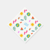 Serviette En Papier Été Plage Motif Papier Napkin (Coin)