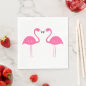 Serviette En Papier Eté Plage tropicale Mariage Flamant rose rose (En situation)
