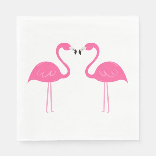 Serviette En Papier Eté Plage tropicale Mariage Flamant rose rose (Devant)