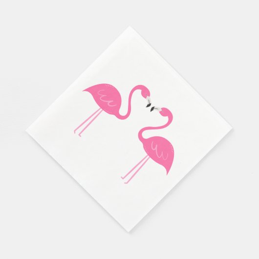 Serviette En Papier Eté Plage tropicale Mariage Flamant rose rose (Coin)