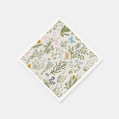 Serviette En Papier Été Printemps Floral Fleurs sauvages et Herbe (Coin)