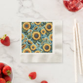 Serviette En Papier Été/tournesol/oiseau (En situation)