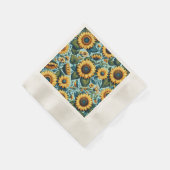 Serviette En Papier Été/tournesol/oiseau (Coin)