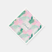 Serviette En Papier Été Tropical Pink Mint Palm Foliage Verdure (Coin)