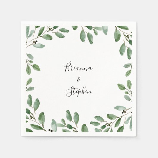 Serviette En Papier Été verdure Tropical Eucalyptus Mariage Napkin (Devant)