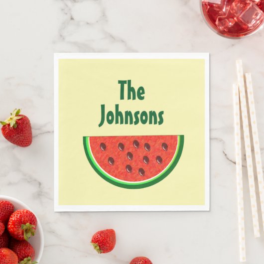 Serviette En Papier Été Watermelon Jaune Papier Party Napkins (En situation)