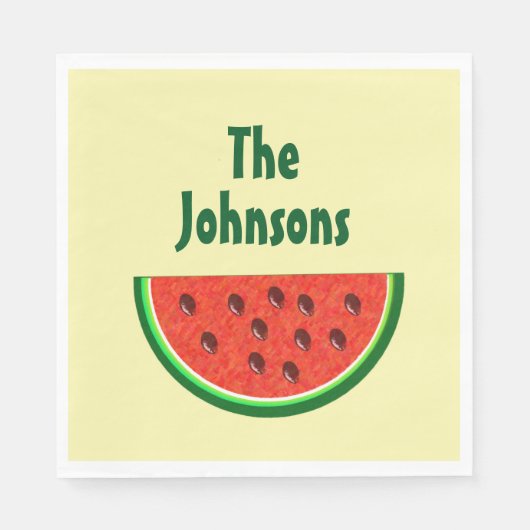 Serviette En Papier Été Watermelon Jaune Papier Party Napkins (Devant)