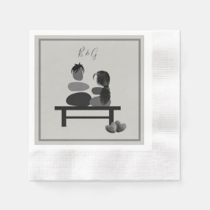 Serviette En Papier Eternal Stone couple Boho mariage