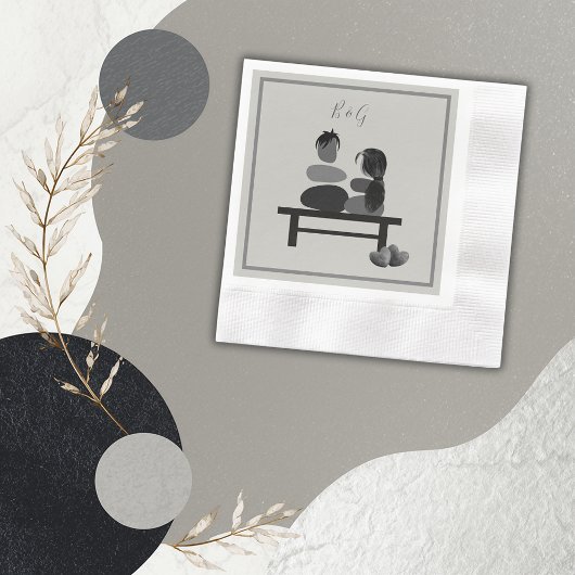 Serviette En Papier Eternal Stone couple Boho mariage