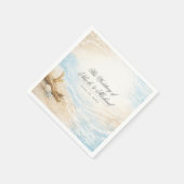Serviette En Papier Eterntal Tides Coastal Watercolor Beach Wedding (Coin)