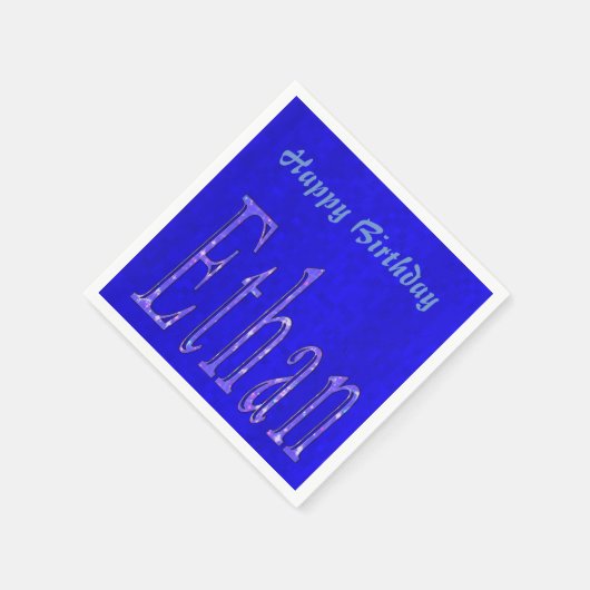 Serviette En Papier Ethan, Nom, Logo, Bon Anniversaire, (Coin)