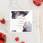 Serviette En Papier Ethereal Moderne Dusty Vin Plum Serviettes Abstrai (En situation)
