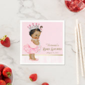 Serviette En Papier Ethnic Ballerina Princess Baby shower en or rose (En situation)