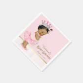 Serviette En Papier Ethnic Ballerina Princess Baby shower en or rose (Coin)