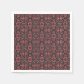 Serviette En Papier Ethnic Boho Antique Motif Brown rose rouge (Devant)