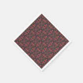 Serviette En Papier Ethnic Boho Antique Motif Brown rose rouge (Coin)