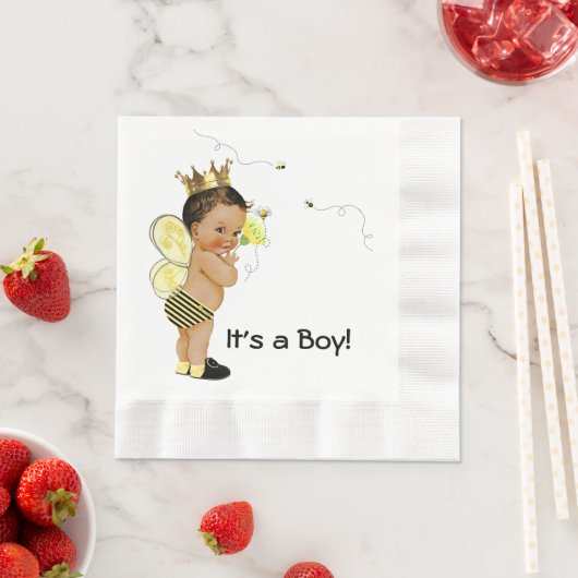 Serviette En Papier Ethnic Boy Bumble Bee Baby shower (En situation)